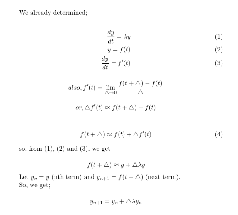 Figure 6: Numerical Method of solving the equation.
