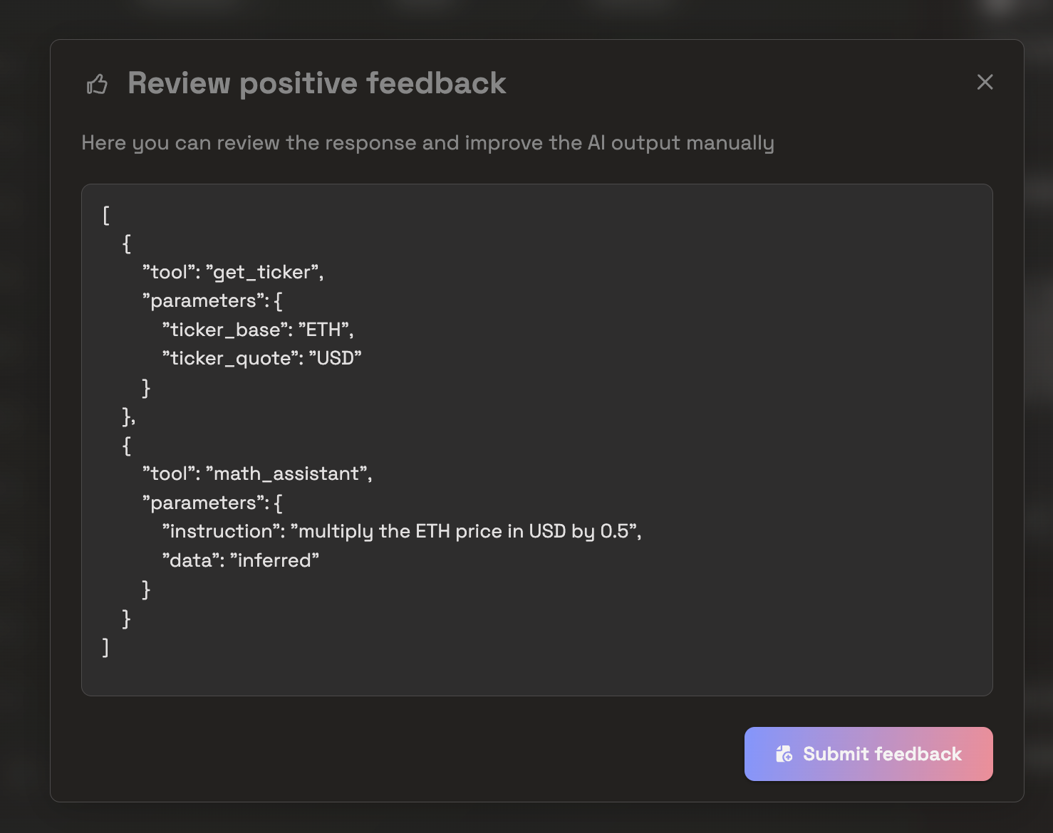 Figure 5 : Feedback modification inside of the prem-platform